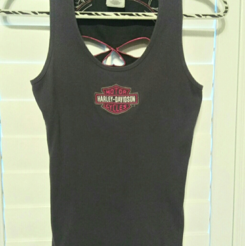 Harley Davidson skull backed tank